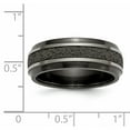 thumbnail image 2 of Grey Titanium Ring Band Black Concrete Step Down Closed Back Standard, 2 of 2