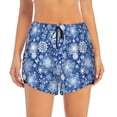 thumbnail image 2 of Daiia whiet Snowflake blue background Pattern Women's 2 in 1 Running Shorts - Lightweight Athletic Workout Gym Yoga Shorts Liner with Phone Pockets-X-Large, 2 of 7