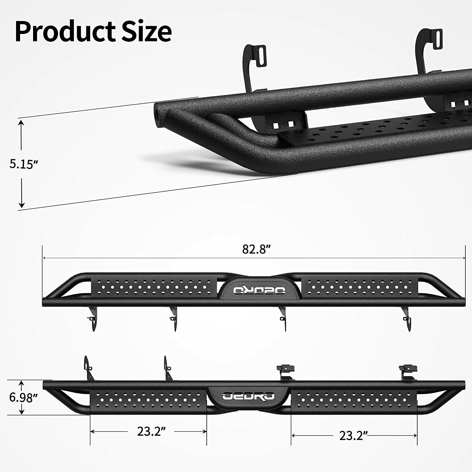RVNI 6" Running Boards for 2007-2018 Chevy Silverado/GMC Sierra 1500 2500 Crew Cab side step