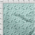 thumbnail image 3 of oneOone Polyester Spandex Teal Blue Fabric Leaves Diy Clothing Quilting Fabric Print Fabric By Yard 56 Inch Wide, 3 of 4