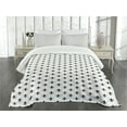 thumbnail image 3 of Ambesonne Fleur De Lis Quilted Bedspread Set 3 Pcs, French Damask, Queen Size, Black White, 3 of 5