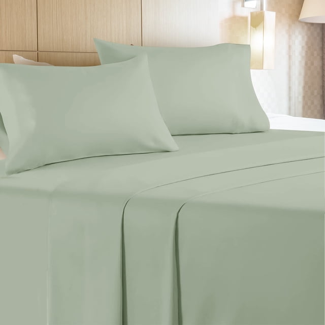 Leluxe Home Twin Sheet Set of 3-100% Microfiber Twin Size Sheets with Extra Soft and Wrinkle Free - Set of 3 Sheets for Twin Size Bed with Deep Pockets - Sage
