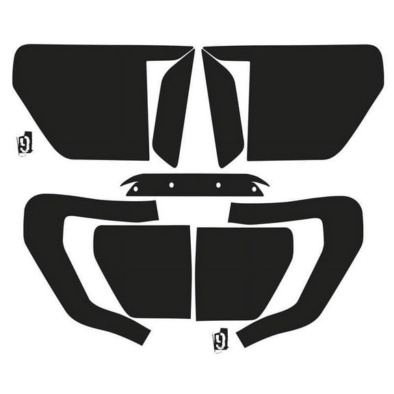 Ford F-150 (w/o BLIS) Pre-Cut Vinyl Overlay Tint Complete Headlight and Taillight Covers Plus (2021 2022) DARK