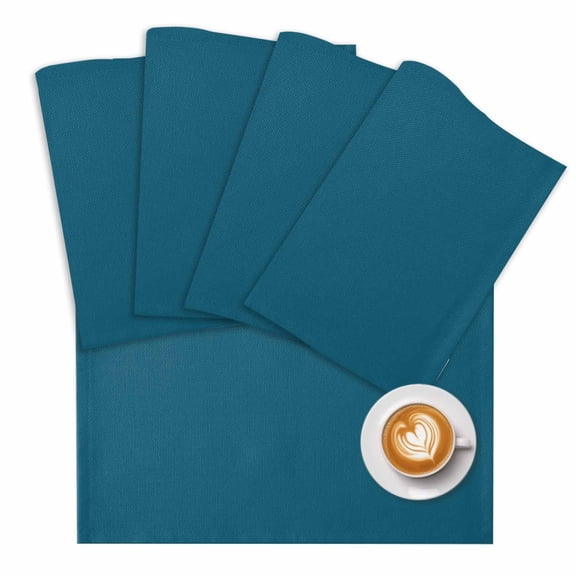 Solid Dark Placemats Set of 4 Teal Place Mats Washable Table Mats for Party Kitchen Dining Decoration, 13 X 19 Inch