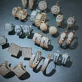 thumbnail image 3 of CZ Square Round Huggie Hoop Earrings for Women Wedding 585 Gold Plated Jewelry, 3 of 9