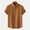 Brown, variant on ZVNAΖH Mens Cotton and Linen Shirts Summer Casual Short Sleeve Shirts Button Stand Up Collar Shirts Beach Vacation Shirts