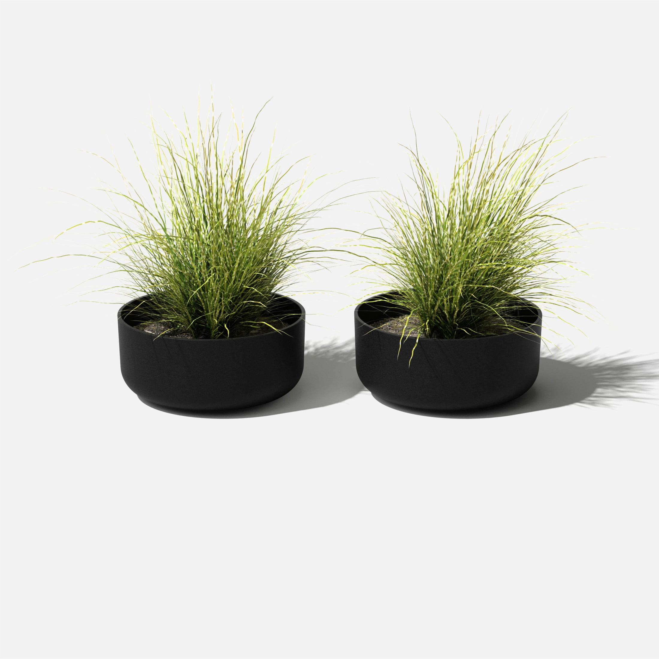 Veradek Mason Series Kona Bowl 14" Plastic-Stone Planter 2-Pack Black