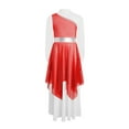 thumbnail image 3 of TTAO Kids Girls Long Sleeve Praise Dance Dress Loose Fit Church Robe Gown Worship Liturgical Lyrical Dancewear Red 6, 3 of 5