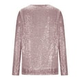 thumbnail image 5 of BLVB Sequin Tops for Women Sparkly Tunic Shirt Party Top Glitter Long Sleeve Crewneck Blouses Evening Club Outfits, 5 of 7