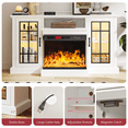 thumbnail image 5 of Easoger 59'' Fireplace TV Stand for TVs up to 65", 12 Flame Colors&12 LED Light Colors, TV Console with 3-Sided Glass Fireplace, for Living Room, White, 5 of 10