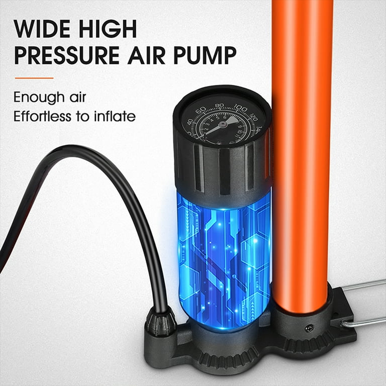 Manual tire best sale pump with gauge