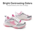 thumbnail image 3 of BURUDANI Girls Sneakers Lace-Up Lightweight Sparkle StarGlow Breathable Jelly Sole Kids Walking Shoes Casual Sports, 3 of 6
