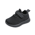 thumbnail image 2 of pwidon Toddler Velcro Strap Sneakers Breathable Knit Mesh Non Slip Flexible Kids Walking School Shoes Black 23, 2 of 7