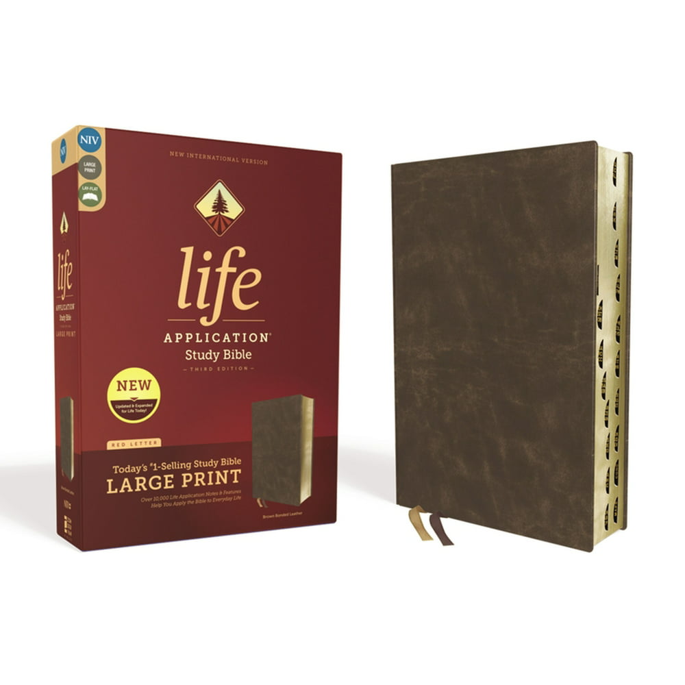 Niv Life Application Study Bible Bonded Leather Brown Indexed