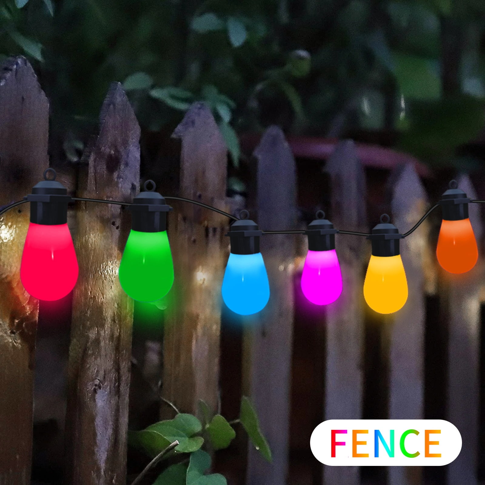 String Lights Outdoor Waterproof 32ft 15 Bulbs Smart S14 USB Operated APP Controlled Patio Lights Color Changing Christmas Decorations Garden Decor Lights