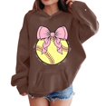 thumbnail image 5 of EnJoCho Girls Oversized Hoodie Softball Bow Graphic Pullover Hooded Sweatshirt Long Sleeve Front Pocket Casual Fall Winter School Sporty for Kids Teens, 5 of 5