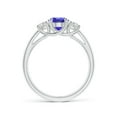 thumbnail image 2 of Angara Natural 1.25 Ct. Tanzanite with Diamond Classic Ring in Sterling Silver for Women (Ring Size: 3), 2 of 9