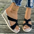 thumbnail image 7 of Cethrio Wedge Sandals for Women 2025, Vacation Summer Open Toe Slip On Womens Footwear Black Size 9.5, 7 of 7