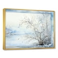 thumbnail image 3 of Designart "Frosty Scenic Landscape Winter's Grace I" Oversized Landscapes Framed Wall Art - Traditional White Winter Landscape Hallway Framed Wall Art Decor, 3 of 7
