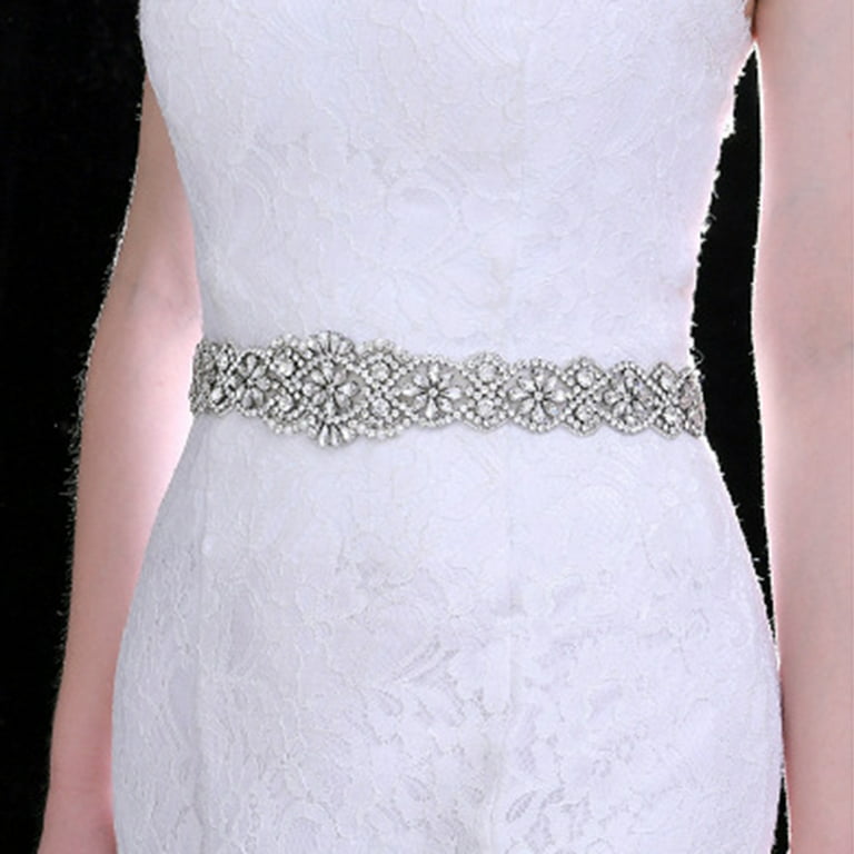 SOIMISS Rhinestone Bridal Decorated Girdle Wedding Waist Belt Bridal Sash  Silver price in Dubai, UAE
