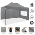 thumbnail image 3 of COBIZI 10x15 Pop Up Canopy with 4 Sidewalls, Heavy Duty Waterproof Commercial Canopy Tent for Outdoor Parties & Garden Events, Carry Bag Included, Gray, 3 of 9