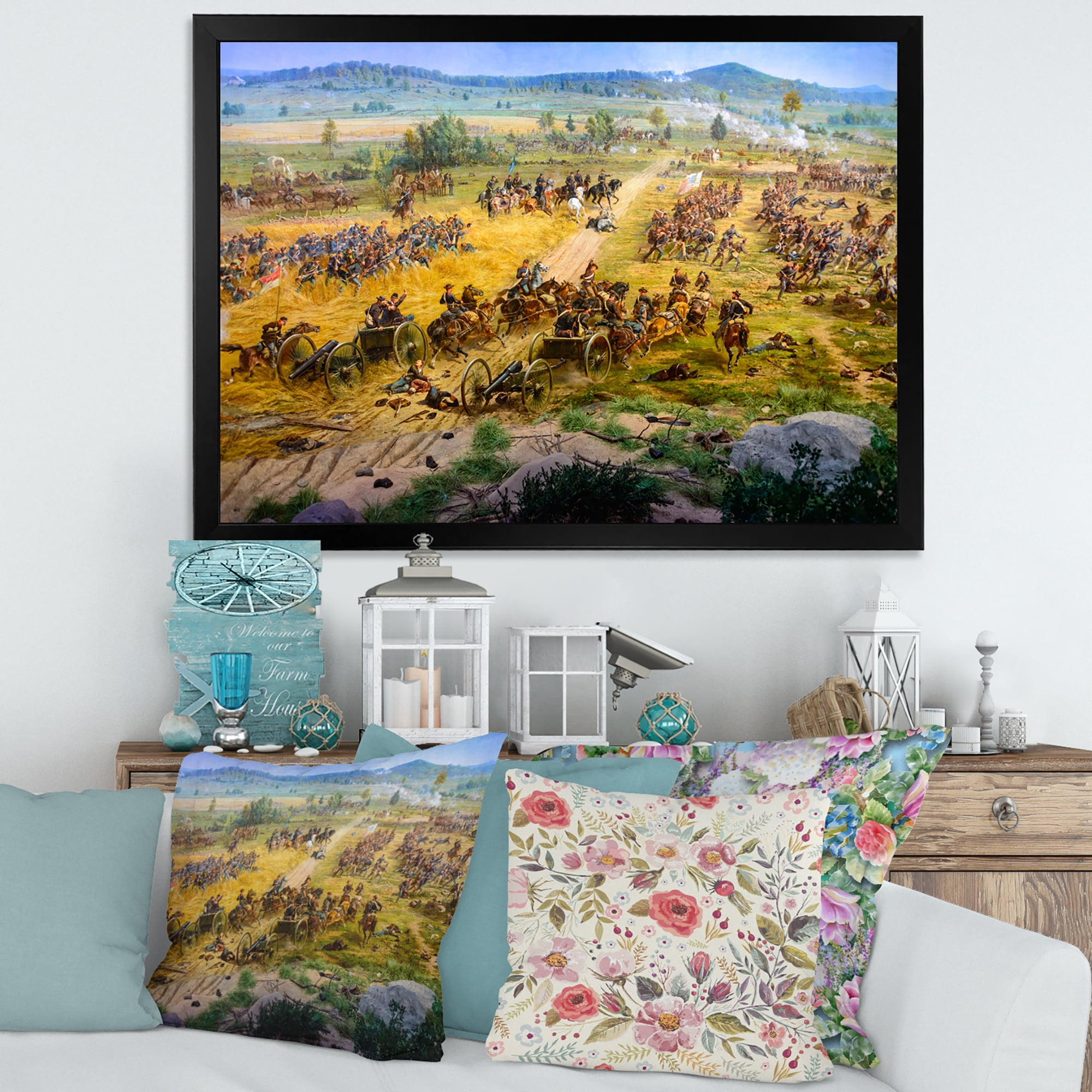 Designart 'Historical Gettysburg National Military Park' Vintage Framed Art Print