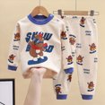 thumbnail image 2 of NOLDARES Toddler Baby Boy Clothes Long Sleeve Sweatshirt Top Pants Set Infant Fall Winter Outfits(M255-Blue), 2 of 5