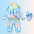 thumbnail image 2 of HAOTAGS Boy Float Suit,Kid Buoyancy One-Piece Quick-drying Printed Swim Trainer Pool Cap Included Multicolor 3, 2 of 7