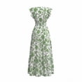 thumbnail image 7 of YuXingFu Womens Cotton Dresses with Sleeves Maxi V-Neck Plus Size Womens Dress Short Sleeve Womens Plus Size Summer Dress Long Casual Summer Green S, 7 of 7