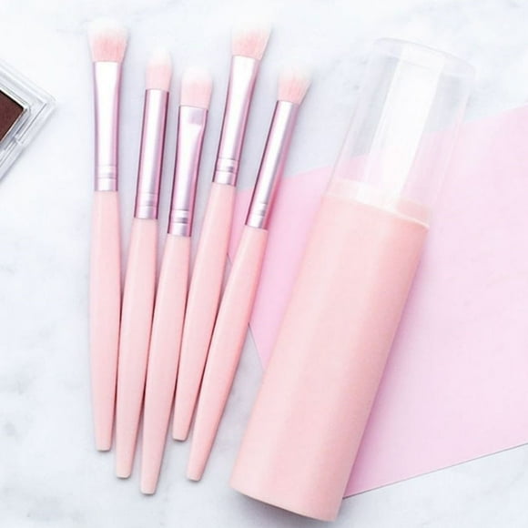 FENGGUIQU 1Jgo Brochas Para Maquillaje De Ojos Y Delineador Con Sintéticas Rosa