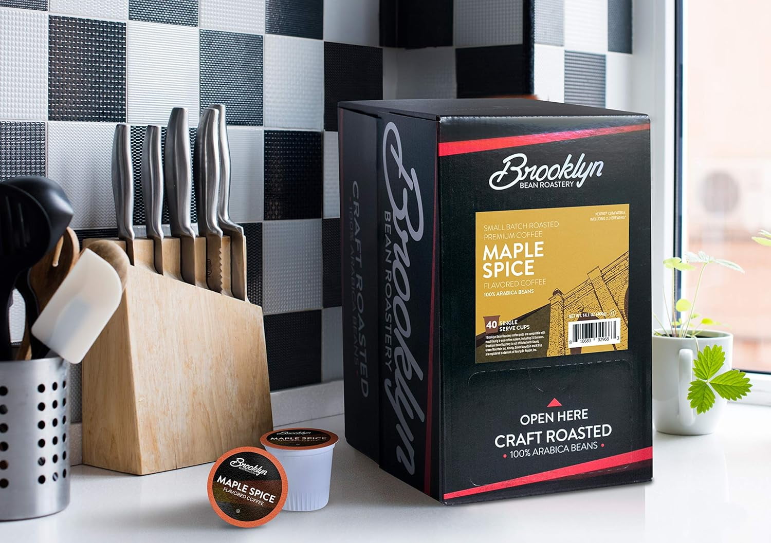 Brooklyn Bean Roastery Maple Spice Coffee Pods for Single-Serve Coffee Brewers, 40-Pack