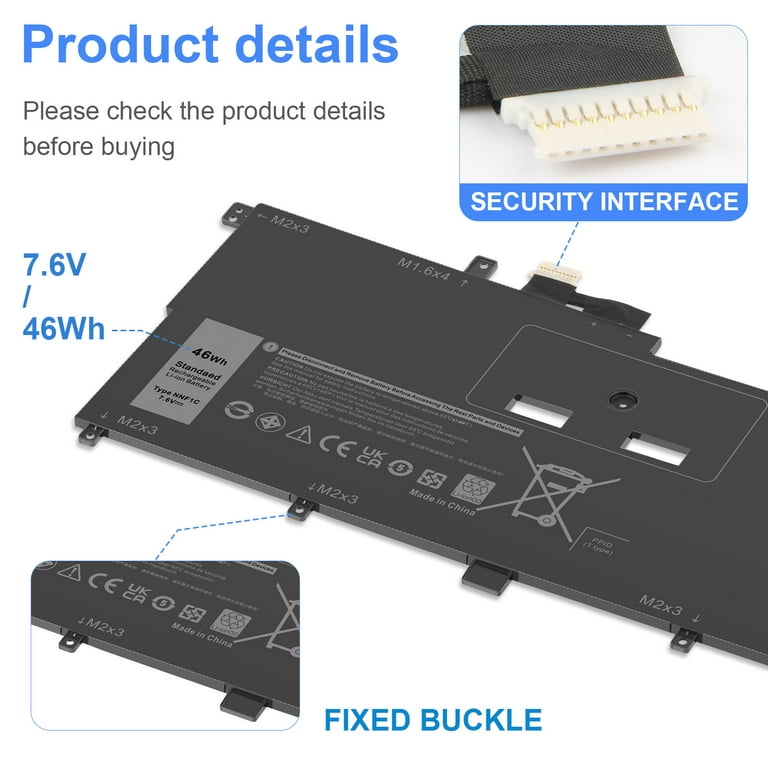 NNF1C Battery for Dell XPS 13 9365 13-9365-D1605TS D1805TS D2805TS