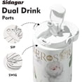thumbnail image 4 of Sidagar 26 fl oz Stainless Steel Insulated Water Bottle with Handle, Leakproof Straw Lid, Floral White, 4 of 9