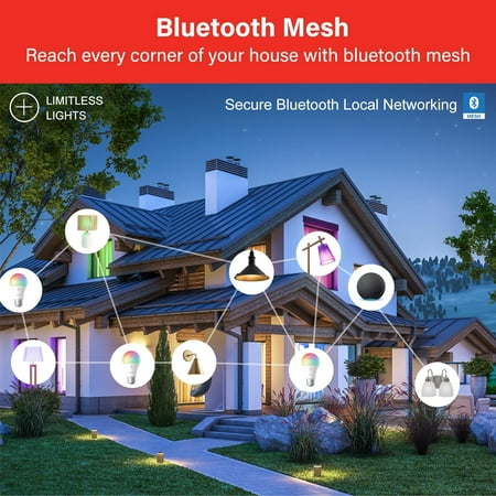 Sengled - Smart A19 LED 60W Bulb Bluetooth Mesh Works with Amazon Alexa (4-Pack) - Multicolor