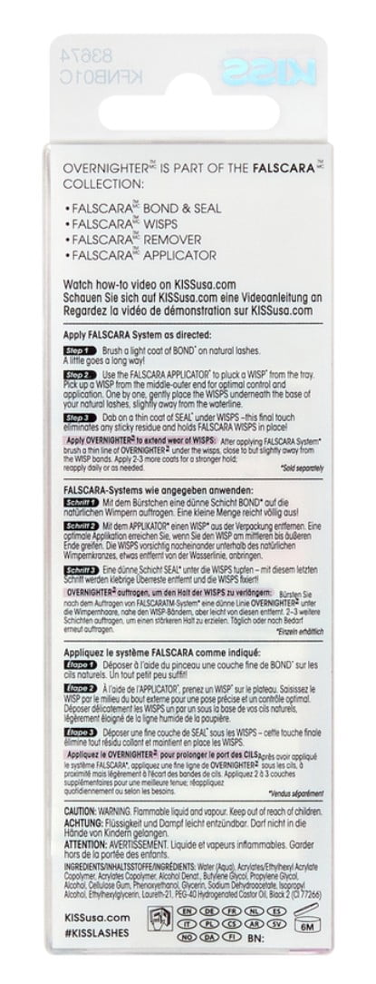 Kiss Falscara Eyelash Overnighter 0.18oz (Pack of 3)