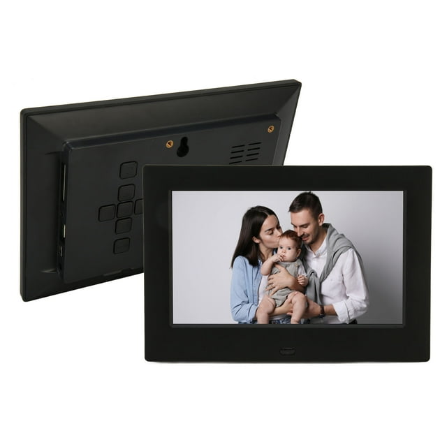 Digital Picture Frame, 7 Inch 1024x600 IPS Display Digital Photo Frame Supports Storage Cards Up to 32 GB, Electronic Picture Frames Slideshow Easy to Share Photos and Videos