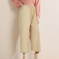 thumbnail image 6 of AURARMLET Women’s Drawstring Pants in Khaki, Lightweight for Daily Wear, 1 Set, 6 of 7