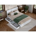 thumbnail image 4 of AFI Lylah Full Solid Wood Platform Bed with Panel Footboard and Storage Drawers, White, 4 of 16