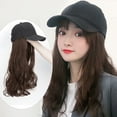 thumbnail image 1 of Koszal 60cm une Seule Pièce Extension de Cheveux Cheveux Longs Ondulés avec Casquette de Baseball Réglable, 1 of 7