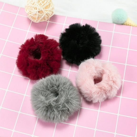 Supvox 8Pcs Thick Hair Ties Scrunchies With Plush Material Women Hair Wear For Office Use