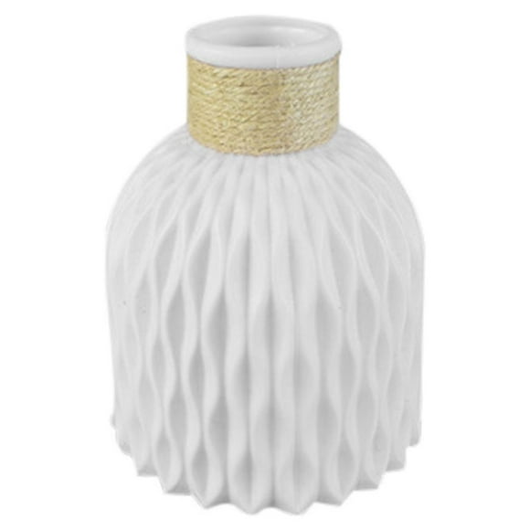 Billuyoard Florero de plástico moderno Contenedor de flores con cuerda Decoración de la boda Adornos Decoración de la habitación Maceta B5 Decoración del hogar Blanco B5