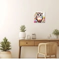 thumbnail image 5 of ZHONGYUTONG Owl Canvas Wall Art Colorful Owl Pictures Wall Decor Funny Animal Painting for Kids Bedroom Nursery Room Decor Framed (12.00" x 12.00"), 5 of 5