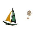thumbnail image 5 of CoudarTitie Iron Sailboat Leaf Sculpture Tabletop Ornament Metal Leaf Statue Feng Shui Decor Collection Decorative Figurine for Table Centerpiece Desk Bookshelf Nordic Creative Ornament, 5 of 8