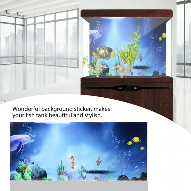 Aquarium Background Sticker, Picture Decoration Bright Colors Waterproof  Wall Sticker, For Fish Tank 122x50cm
