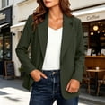 thumbnail image 5 of Women's Casual Lapel Blazer Long Sleeve Single Button Lightweight Work office Blazer Jacket with Pockets Spring Fall Daily Business Outfit Green, 5 of 7