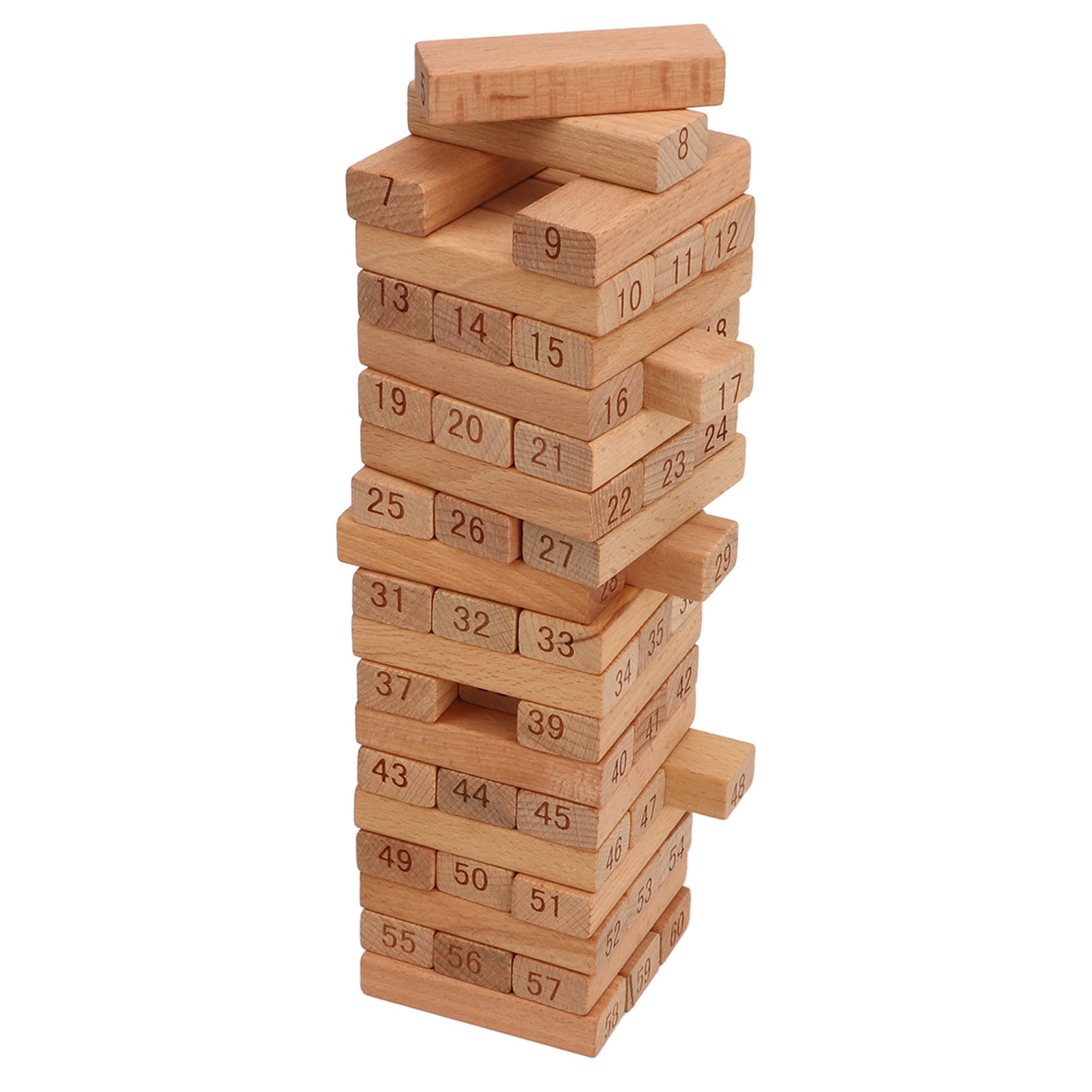 Tower Building Blocks Game, Beechwood Wood Block Stacking Game Durable For  Party Games