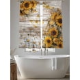 thumbnail image 5 of Farmhouse Sunflower Sheer Curtains 63 Inch Length 2 Panels Set Window Treatments, Vintage Daisy Butterflies Rustic Wood Rod Pocket Semi Curtains for Living Room/Bedroom/Kitchen Décor, 104"W x 63"L, 5 of 7