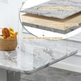 thumbnail image 2 of SUDICA 63" Rectangular Gray Faux Marble Dining Table, Glossy MDF Top with U-Shaped Base for Dining Room Kitchen, 2 of 7