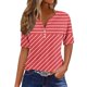 thumbnail image 2 of Fiudx Liquidación de Ofertas Flash Blusa de Manga Corta Estampada a La Moda para Mujer, Blusas Informales con Cuello En V, 2 of 5