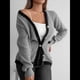 thumbnail image 5 of Suéteres Tipo Cárdigan para Mujer, de Larga, Abiertos, con Botones y Bolsillos, para Otoño e Invierno Gris S, 5 of 10